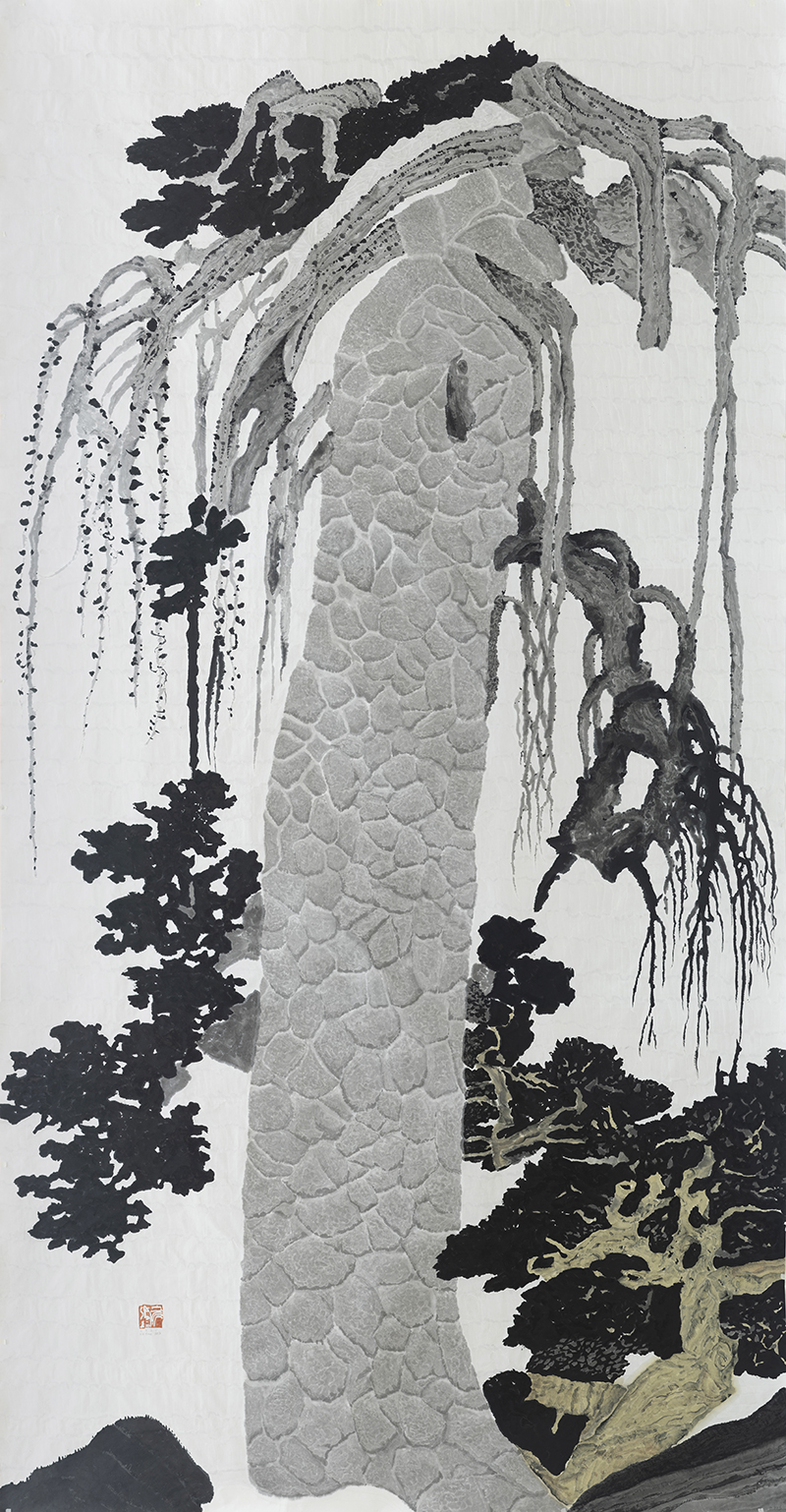 Jang Byeong Eun · Eastbrush · 张炳彥 · Old Tree · ink_on_paper · 3750mm_x_1960mm · 2025